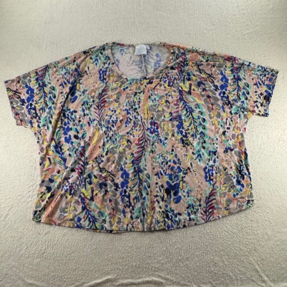 Shop the Mint Dolman Top Womens Small Multicolor Abstract Print V-Neck Excellent